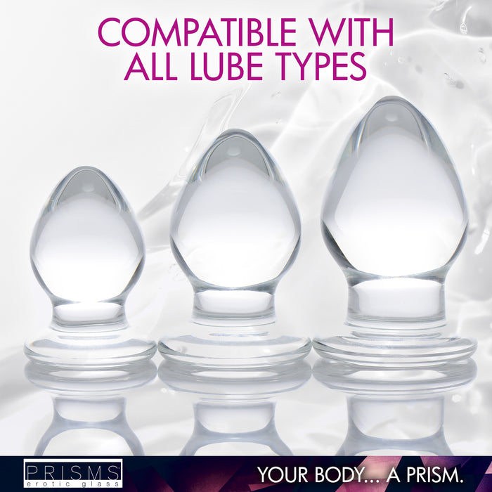 Triplets 3 Piece Glass Anal Plug Kit