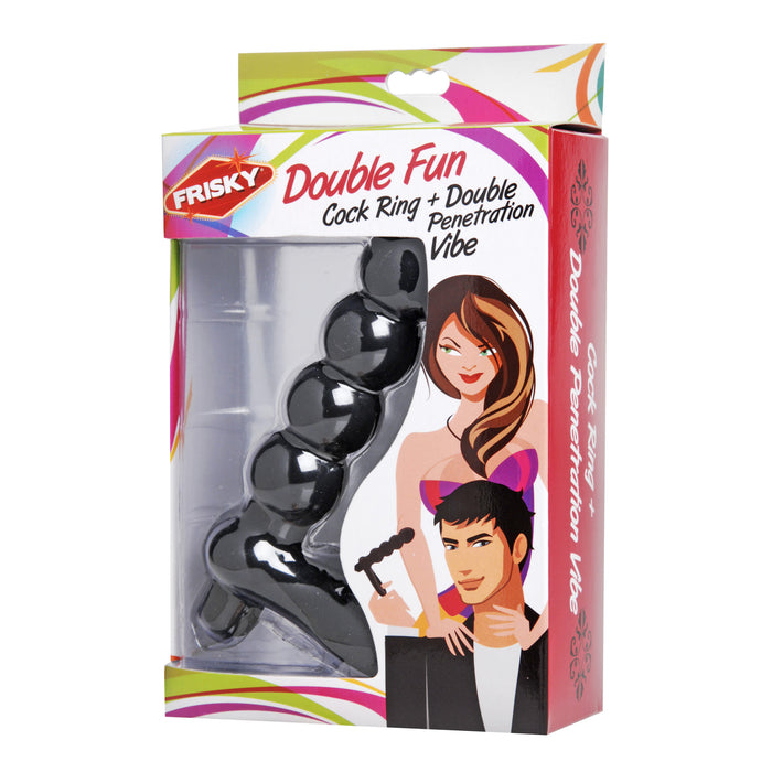 Double Fun Cock Ring with Double Penetration Vibe