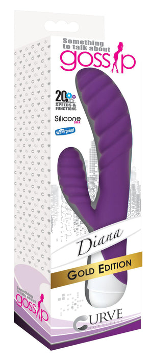 Diana 20x Rippled Silicone Rabbit Vibe- Purple