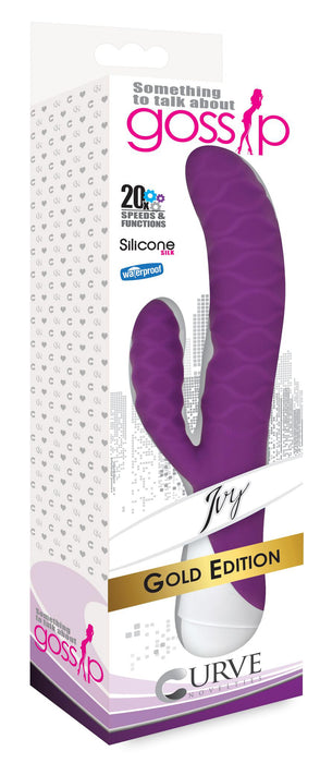 Ivy 20x Wavy Silicone Rabbit Vibe- Purple