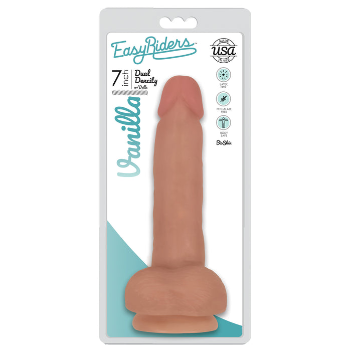 Easy Riders 7 Inch Dual Density Dildo With Balls - Flesh