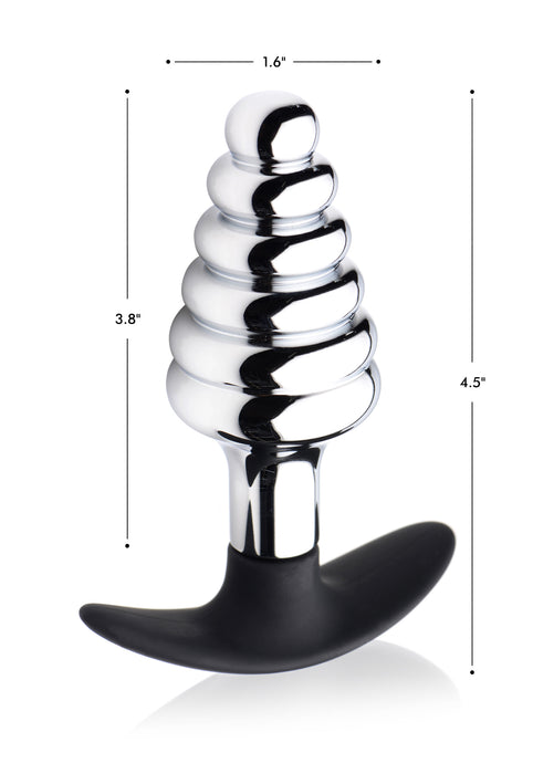 Dark Hive Metal and Silicone Ribbed Anal Plug