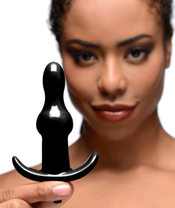 Bumpy Vibrating Anal Plug - Black