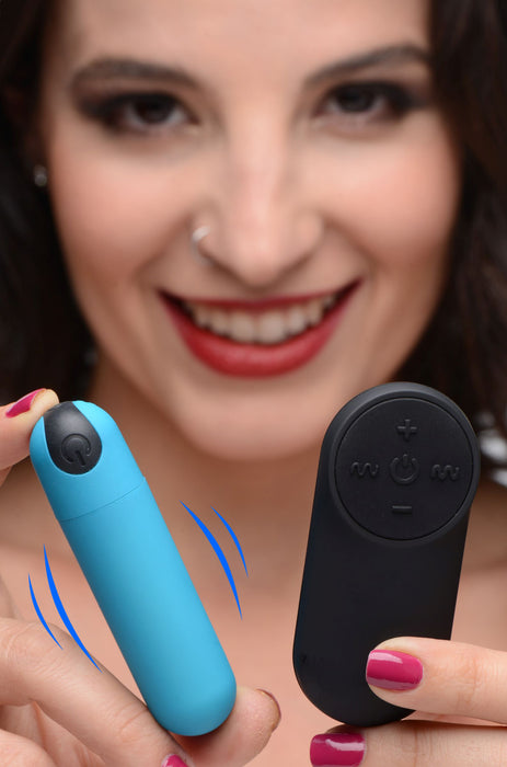 Vibrating Bullet with Remote Control - Blue